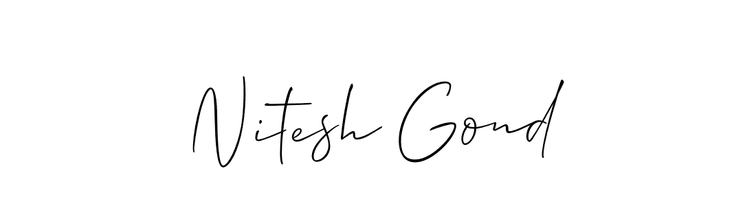 It looks lik you need a new signature style for name Nitesh Gond. Design unique handwritten (Allison_Script) signature with our free signature maker in just a few clicks. Nitesh Gond signature style 2 images and pictures png