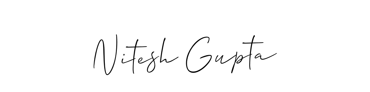 How to make Nitesh Gupta name signature. Use Allison_Script style for creating short signs online. This is the latest handwritten sign. Nitesh Gupta signature style 2 images and pictures png