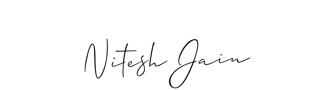 Design your own signature with our free online signature maker. With this signature software, you can create a handwritten (Allison_Script) signature for name Nitesh Jain. Nitesh Jain signature style 2 images and pictures png