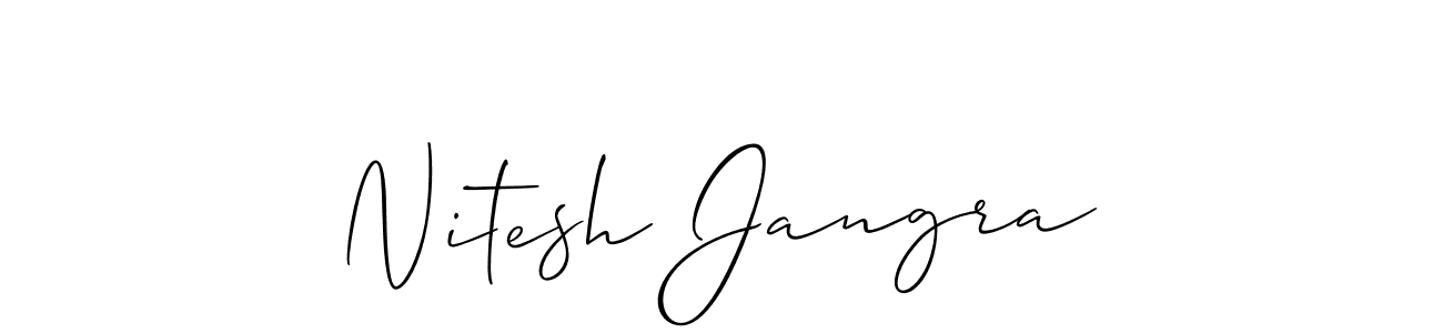 How to Draw Nitesh Jangra signature style? Allison_Script is a latest design signature styles for name Nitesh Jangra. Nitesh Jangra signature style 2 images and pictures png