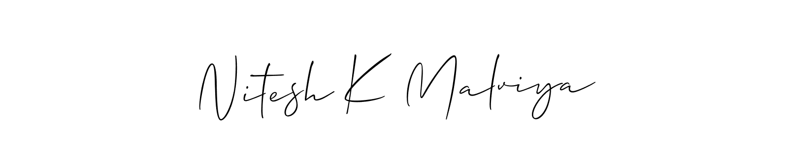 Use a signature maker to create a handwritten signature online. With this signature software, you can design (Allison_Script) your own signature for name Nitesh K Malviya. Nitesh K Malviya signature style 2 images and pictures png
