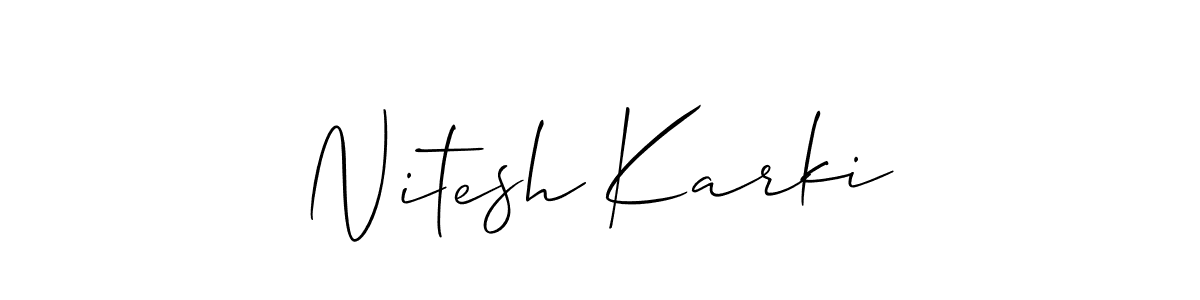 How to Draw Nitesh Karki signature style? Allison_Script is a latest design signature styles for name Nitesh Karki. Nitesh Karki signature style 2 images and pictures png