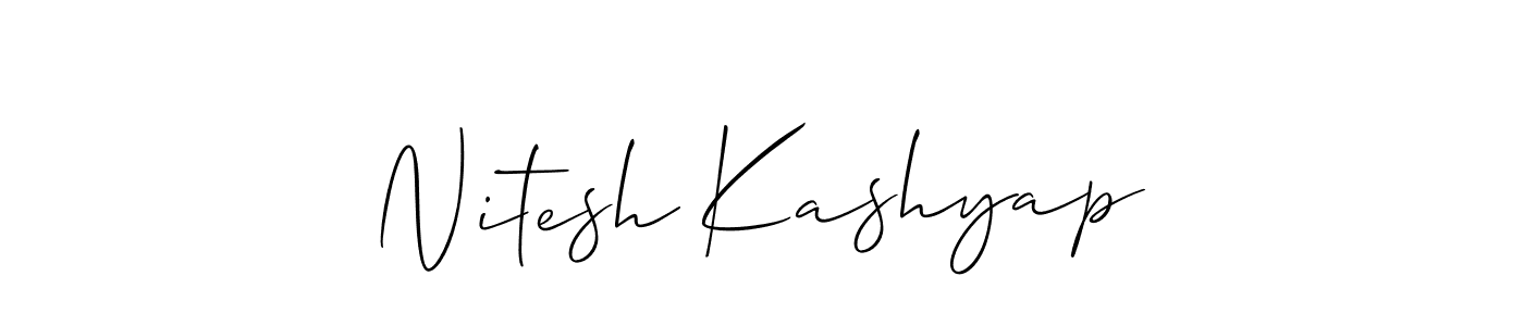 How to Draw Nitesh Kashyap signature style? Allison_Script is a latest design signature styles for name Nitesh Kashyap. Nitesh Kashyap signature style 2 images and pictures png
