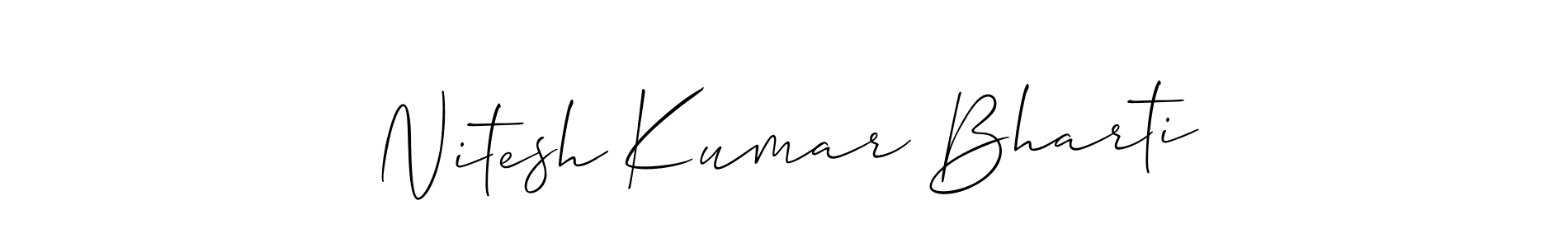 How to Draw Nitesh Kumar Bharti signature style? Allison_Script is a latest design signature styles for name Nitesh Kumar Bharti. Nitesh Kumar Bharti signature style 2 images and pictures png