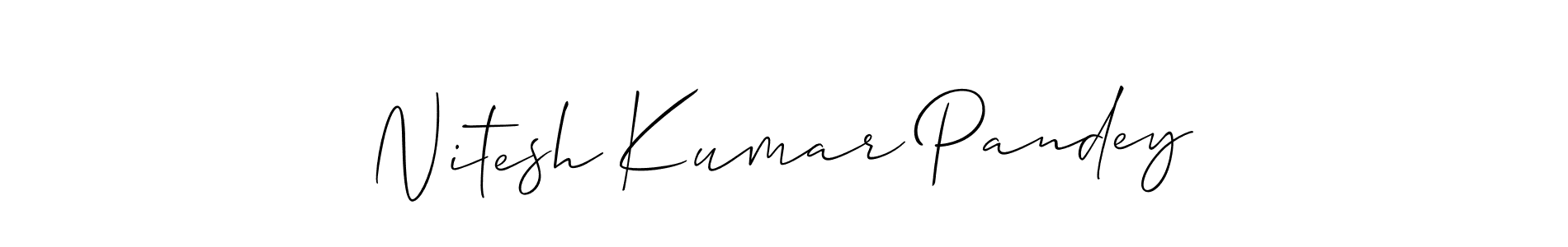 Nitesh Kumar Pandey stylish signature style. Best Handwritten Sign (Allison_Script) for my name. Handwritten Signature Collection Ideas for my name Nitesh Kumar Pandey. Nitesh Kumar Pandey signature style 2 images and pictures png