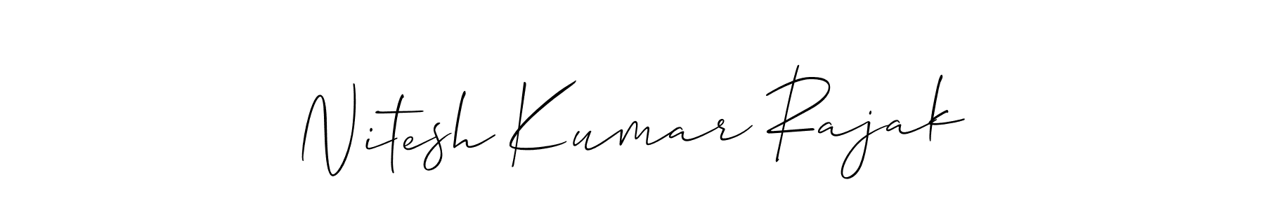 This is the best signature style for the Nitesh Kumar Rajak name. Also you like these signature font (Allison_Script). Mix name signature. Nitesh Kumar Rajak signature style 2 images and pictures png