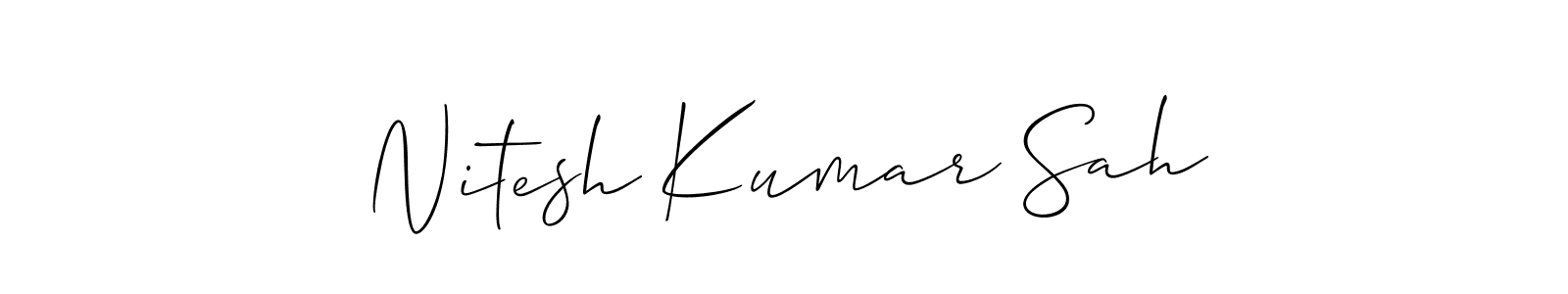Also we have Nitesh Kumar Sah name is the best signature style. Create professional handwritten signature collection using Allison_Script autograph style. Nitesh Kumar Sah signature style 2 images and pictures png