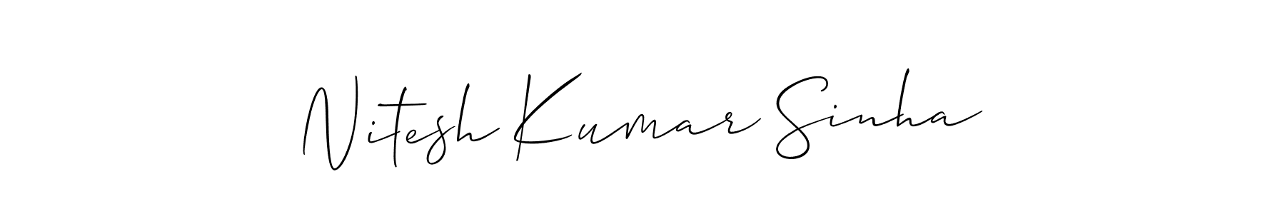 Also You can easily find your signature by using the search form. We will create Nitesh Kumar Sinha name handwritten signature images for you free of cost using Allison_Script sign style. Nitesh Kumar Sinha signature style 2 images and pictures png