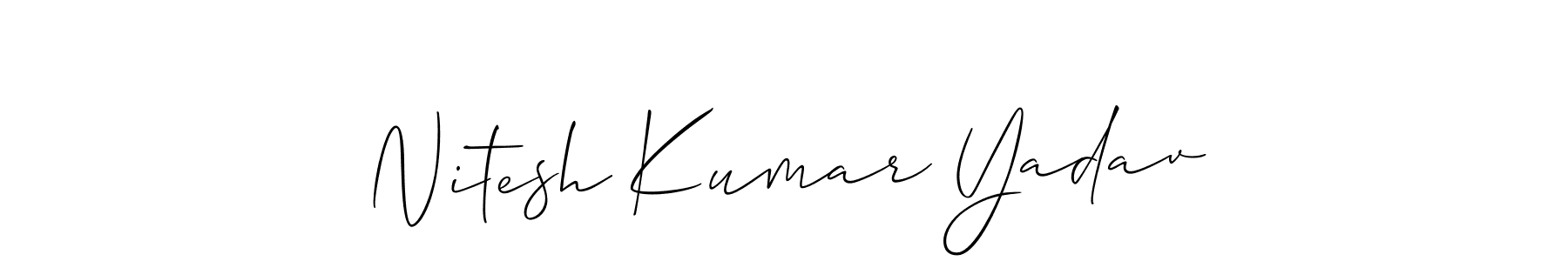 This is the best signature style for the Nitesh Kumar Yadav name. Also you like these signature font (Allison_Script). Mix name signature. Nitesh Kumar Yadav signature style 2 images and pictures png