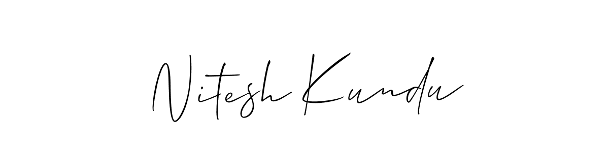Make a beautiful signature design for name Nitesh Kundu. With this signature (Allison_Script) style, you can create a handwritten signature for free. Nitesh Kundu signature style 2 images and pictures png
