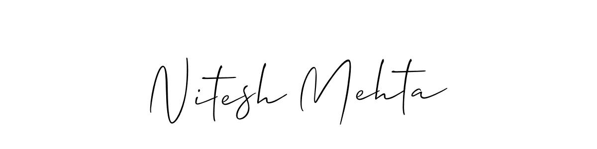 How to make Nitesh Mehta name signature. Use Allison_Script style for creating short signs online. This is the latest handwritten sign. Nitesh Mehta signature style 2 images and pictures png
