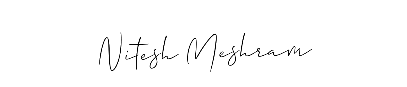 How to make Nitesh Meshram signature? Allison_Script is a professional autograph style. Create handwritten signature for Nitesh Meshram name. Nitesh Meshram signature style 2 images and pictures png