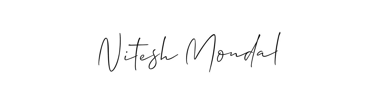 Similarly Allison_Script is the best handwritten signature design. Signature creator online .You can use it as an online autograph creator for name Nitesh Mondal. Nitesh Mondal signature style 2 images and pictures png