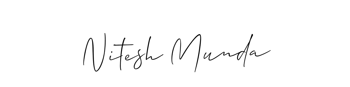 How to make Nitesh Munda signature? Allison_Script is a professional autograph style. Create handwritten signature for Nitesh Munda name. Nitesh Munda signature style 2 images and pictures png