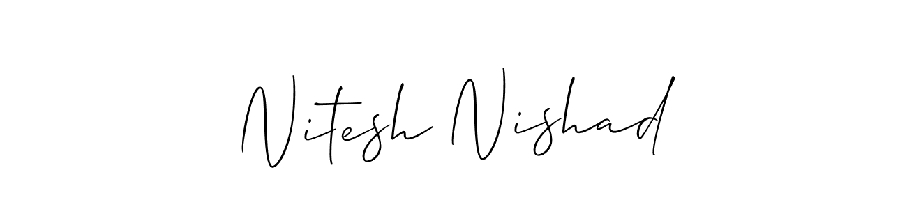 Make a beautiful signature design for name Nitesh Nishad. With this signature (Allison_Script) style, you can create a handwritten signature for free. Nitesh Nishad signature style 2 images and pictures png