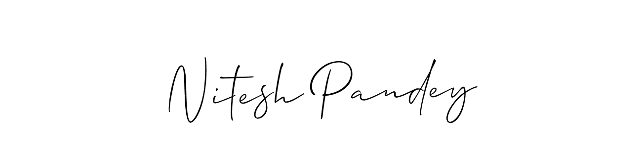 How to Draw Nitesh Pandey signature style? Allison_Script is a latest design signature styles for name Nitesh Pandey. Nitesh Pandey signature style 2 images and pictures png