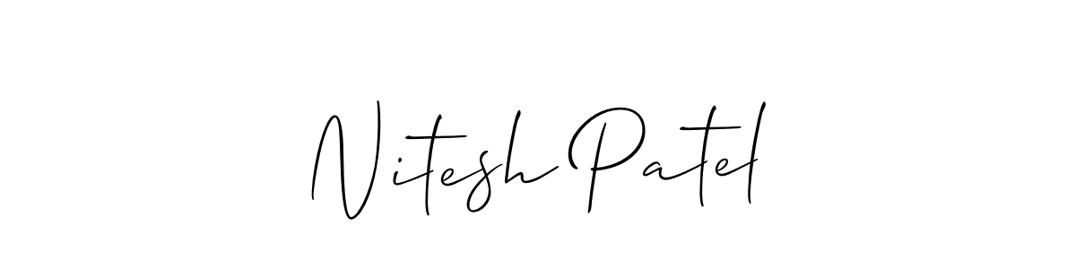 How to make Nitesh Patel name signature. Use Allison_Script style for creating short signs online. This is the latest handwritten sign. Nitesh Patel signature style 2 images and pictures png