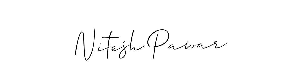 Make a beautiful signature design for name Nitesh Pawar. With this signature (Allison_Script) style, you can create a handwritten signature for free. Nitesh Pawar signature style 2 images and pictures png