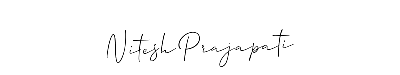 Make a beautiful signature design for name Nitesh Prajapati. With this signature (Allison_Script) style, you can create a handwritten signature for free. Nitesh Prajapati signature style 2 images and pictures png