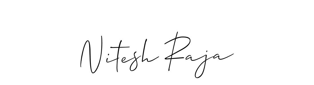 How to make Nitesh Raja name signature. Use Allison_Script style for creating short signs online. This is the latest handwritten sign. Nitesh Raja signature style 2 images and pictures png