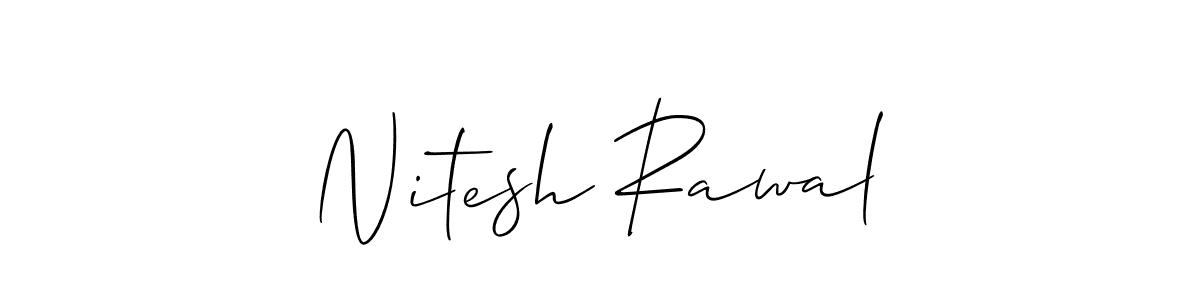 The best way (Allison_Script) to make a short signature is to pick only two or three words in your name. The name Nitesh Rawal include a total of six letters. For converting this name. Nitesh Rawal signature style 2 images and pictures png
