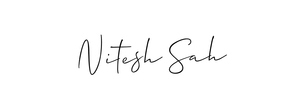 This is the best signature style for the Nitesh Sah name. Also you like these signature font (Allison_Script). Mix name signature. Nitesh Sah signature style 2 images and pictures png