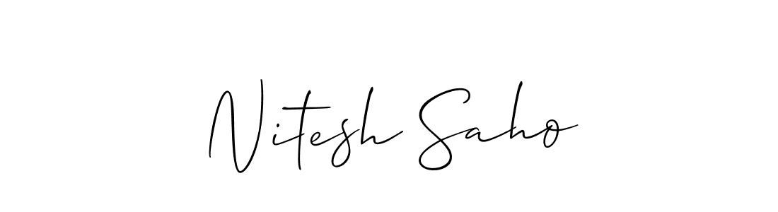 This is the best signature style for the Nitesh Saho name. Also you like these signature font (Allison_Script). Mix name signature. Nitesh Saho signature style 2 images and pictures png