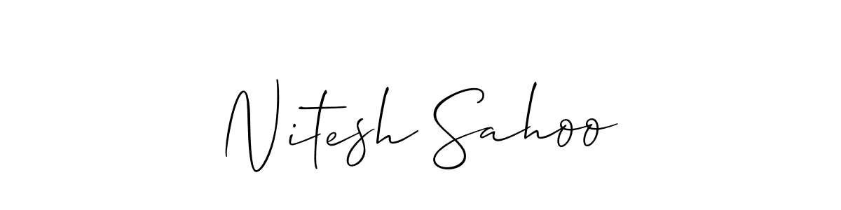How to make Nitesh Sahoo name signature. Use Allison_Script style for creating short signs online. This is the latest handwritten sign. Nitesh Sahoo signature style 2 images and pictures png