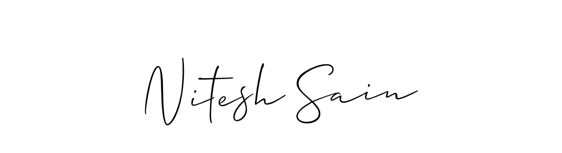 How to make Nitesh Sain name signature. Use Allison_Script style for creating short signs online. This is the latest handwritten sign. Nitesh Sain signature style 2 images and pictures png