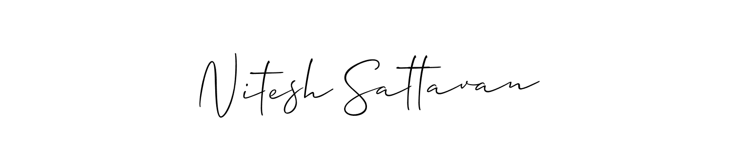 Allison_Script is a professional signature style that is perfect for those who want to add a touch of class to their signature. It is also a great choice for those who want to make their signature more unique. Get Nitesh Sattavan name to fancy signature for free. Nitesh Sattavan signature style 2 images and pictures png