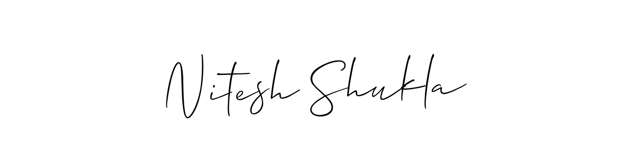 Also we have Nitesh Shukla name is the best signature style. Create professional handwritten signature collection using Allison_Script autograph style. Nitesh Shukla signature style 2 images and pictures png