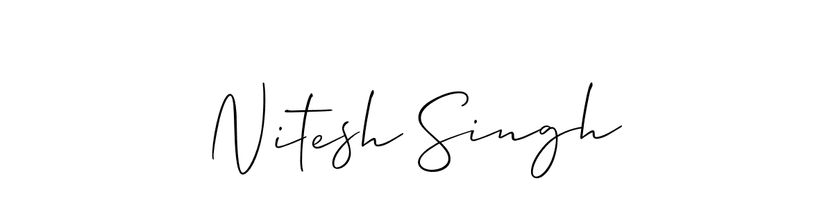 How to Draw Nitesh Singh signature style? Allison_Script is a latest design signature styles for name Nitesh Singh. Nitesh Singh signature style 2 images and pictures png