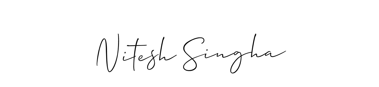 How to make Nitesh Singha name signature. Use Allison_Script style for creating short signs online. This is the latest handwritten sign. Nitesh Singha signature style 2 images and pictures png