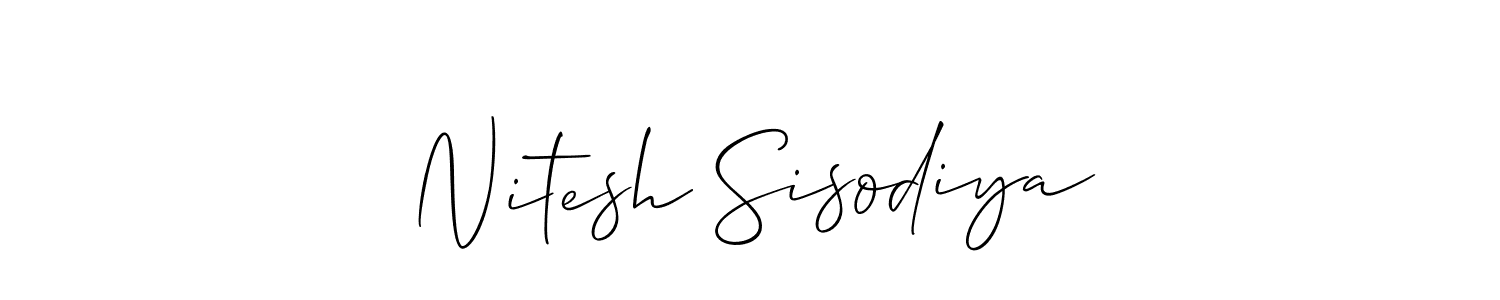 It looks lik you need a new signature style for name Nitesh Sisodiya. Design unique handwritten (Allison_Script) signature with our free signature maker in just a few clicks. Nitesh Sisodiya signature style 2 images and pictures png