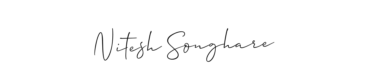 Design your own signature with our free online signature maker. With this signature software, you can create a handwritten (Allison_Script) signature for name Nitesh Songhare. Nitesh Songhare signature style 2 images and pictures png