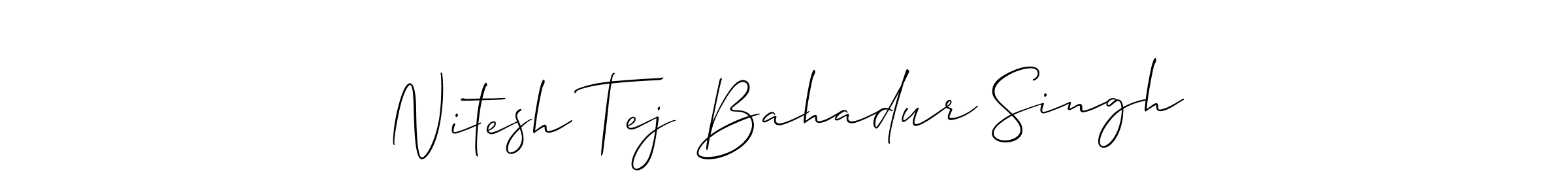 Make a beautiful signature design for name Nitesh Tej Bahadur Singh. Use this online signature maker to create a handwritten signature for free. Nitesh Tej Bahadur Singh signature style 2 images and pictures png