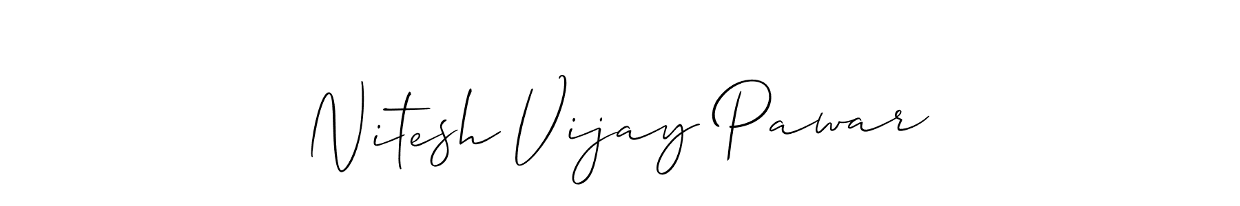 Also we have Nitesh Vijay Pawar name is the best signature style. Create professional handwritten signature collection using Allison_Script autograph style. Nitesh Vijay Pawar signature style 2 images and pictures png