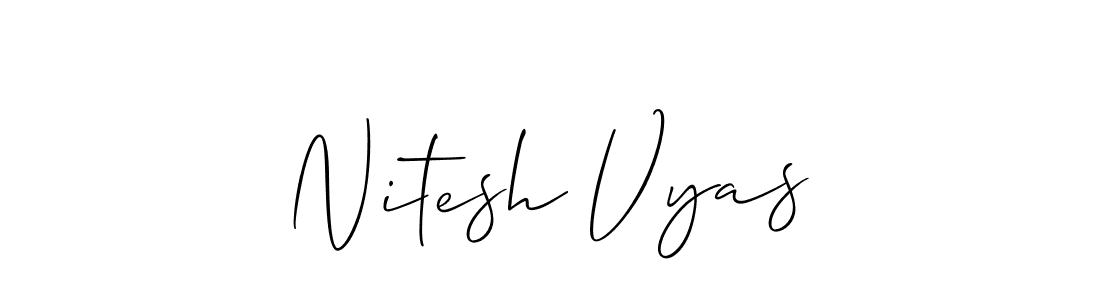 It looks lik you need a new signature style for name Nitesh Vyas. Design unique handwritten (Allison_Script) signature with our free signature maker in just a few clicks. Nitesh Vyas signature style 2 images and pictures png