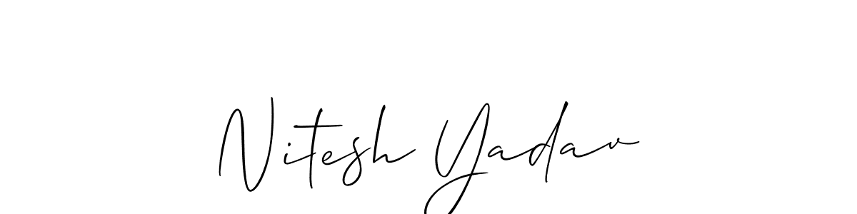 The best way (Allison_Script) to make a short signature is to pick only two or three words in your name. The name Nitesh Yadav include a total of six letters. For converting this name. Nitesh Yadav signature style 2 images and pictures png