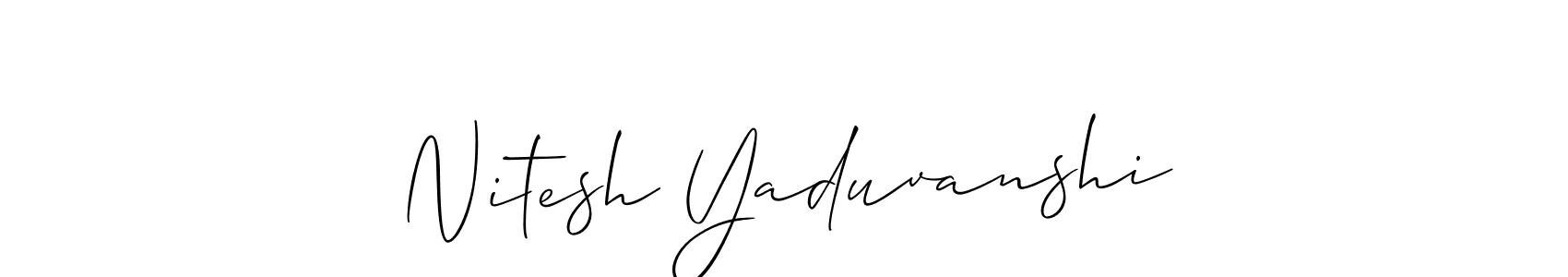 You should practise on your own different ways (Allison_Script) to write your name (Nitesh Yaduvanshi) in signature. don't let someone else do it for you. Nitesh Yaduvanshi signature style 2 images and pictures png