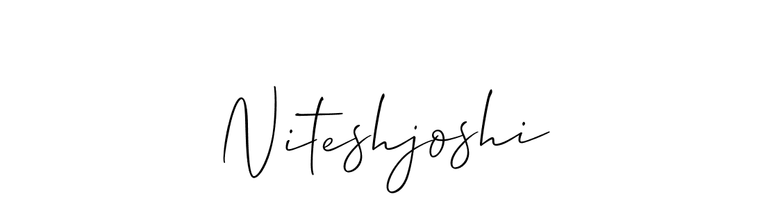 Make a beautiful signature design for name Niteshjoshi. With this signature (Allison_Script) style, you can create a handwritten signature for free. Niteshjoshi signature style 2 images and pictures png