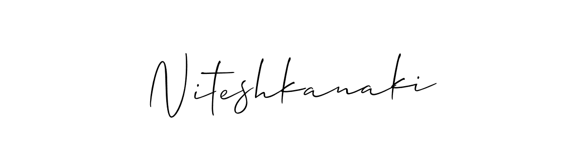 How to make Niteshkanaki signature? Allison_Script is a professional autograph style. Create handwritten signature for Niteshkanaki name. Niteshkanaki signature style 2 images and pictures png