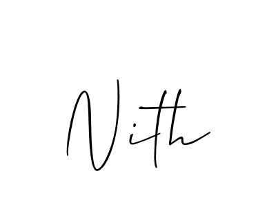 Design your own signature with our free online signature maker. With this signature software, you can create a handwritten (Allison_Script) signature for name Nith. Nith signature style 2 images and pictures png