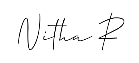 This is the best signature style for the Nitha R name. Also you like these signature font (Allison_Script). Mix name signature. Nitha R signature style 2 images and pictures png