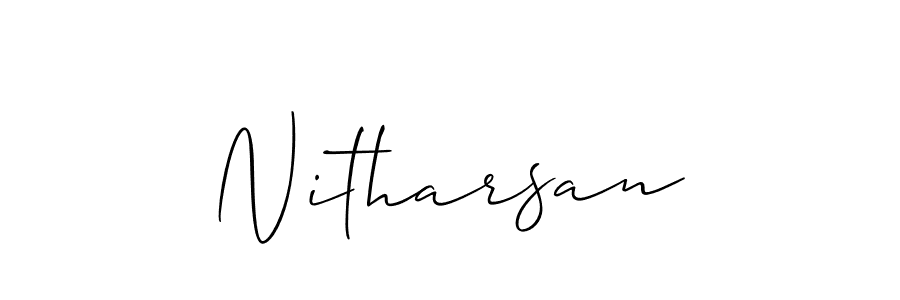 Design your own signature with our free online signature maker. With this signature software, you can create a handwritten (Allison_Script) signature for name Nitharsan. Nitharsan signature style 2 images and pictures png