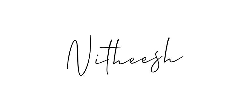 Also we have Nitheesh name is the best signature style. Create professional handwritten signature collection using Allison_Script autograph style. Nitheesh signature style 2 images and pictures png