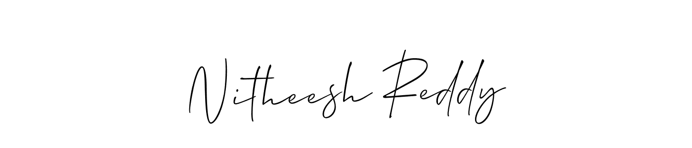 Allison_Script is a professional signature style that is perfect for those who want to add a touch of class to their signature. It is also a great choice for those who want to make their signature more unique. Get Nitheesh Reddy name to fancy signature for free. Nitheesh Reddy signature style 2 images and pictures png