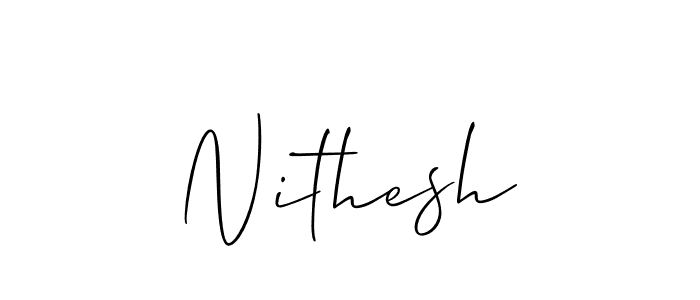 The best way (Allison_Script) to make a short signature is to pick only two or three words in your name. The name Nithesh include a total of six letters. For converting this name. Nithesh signature style 2 images and pictures png