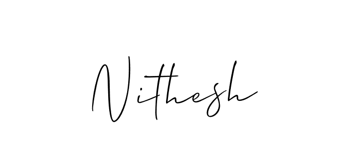 Nithesh stylish signature style. Best Handwritten Sign (Allison_Script) for my name. Handwritten Signature Collection Ideas for my name Nithesh. Nithesh signature style 2 images and pictures png