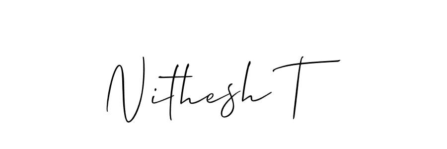 Also we have Nithesh T name is the best signature style. Create professional handwritten signature collection using Allison_Script autograph style. Nithesh T signature style 2 images and pictures png